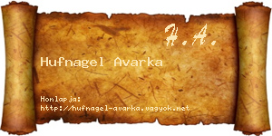 Hufnagel Avarka névjegykártya